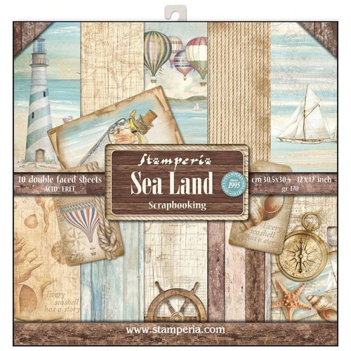 Stamperia 12x12" Paper Pad Sea Land  10 Blatt