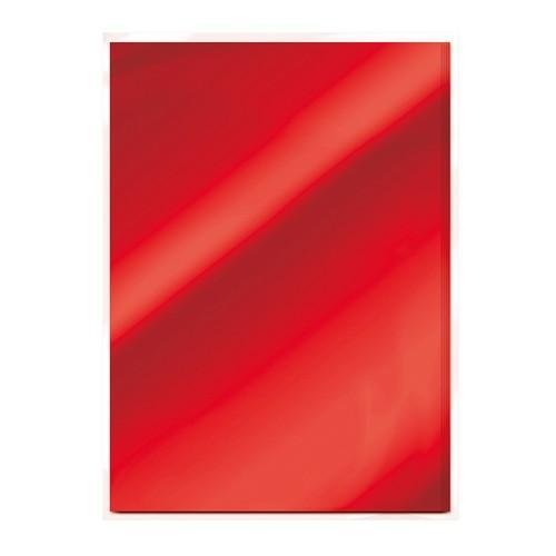 Tonic Studios Spiegelkarton - glänzend - ruby red 5 Blatt A4