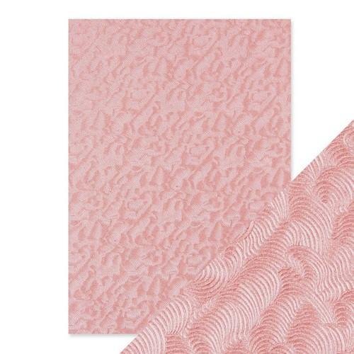 Tonic Studios embossed paper Din A4 5 Blatt pink champagne Handmade from Cotton