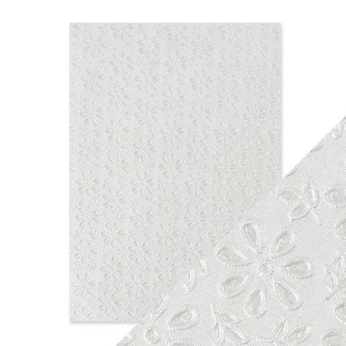 Tonic Studios embossed paper Din A4 5 Blatt english lace Handmade from Cotton