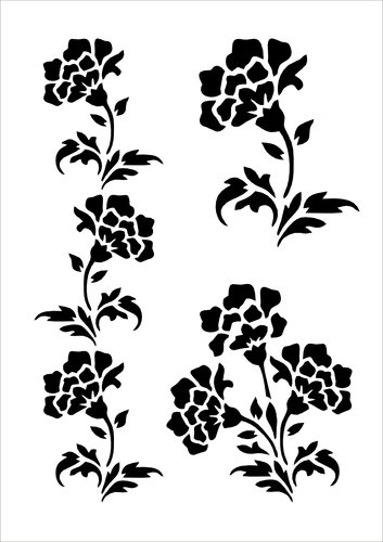 Budila Stencil-Schablone Flowers I A5