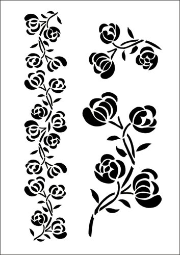 Budila Stencil-Schablone Flowers III A5