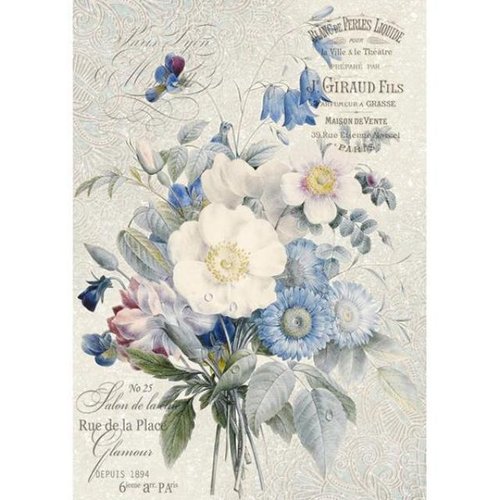 Stamperia Rice Paper A4 Old England Bouquet