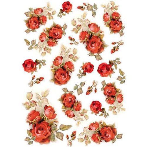 Stamperia Rice Paper A4 Red Roses
