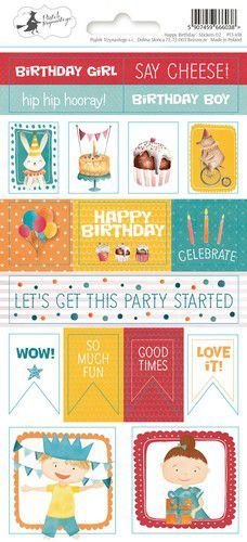 Piatek13 - Sticker sheet Happy Birthday 02 P13-418 10,5x23 cm