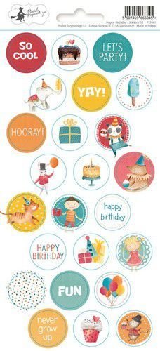 Piatek13 - Sticker sheet Happy Birthday 03 P13-419 10,5x23 cm