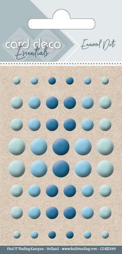 Card Deco Essentials 48 Enamel-Dots Blautöne
