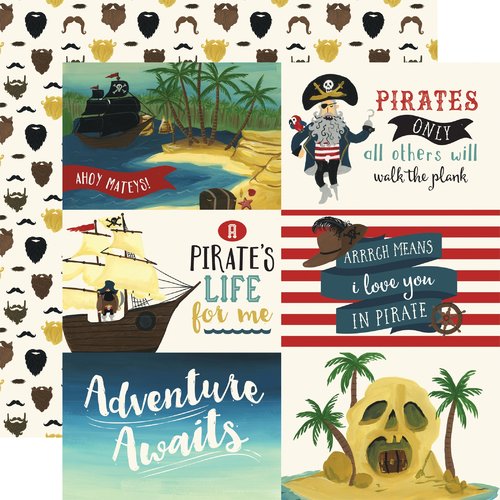 Echo Park Pirate Tales 12x12" Designpapier 6x4 Journaling Cards