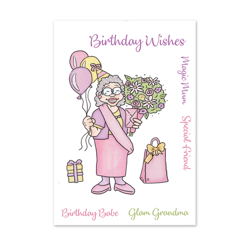Hunkydory Golden Oldies Clear Stamp Birthday Babe
